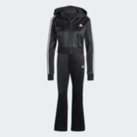 NWT Adidas Sportswear Glam flare leg Black Tracksuit (Hoodie & Pants) Size XL - Picture 2 of 2